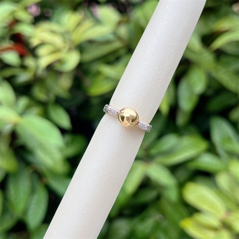 Copper 18K Gold Plated Geometric Zircon Open Rings