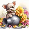 Diamond Painting - Full Round Drill - Dog Vase(Canvas|40*40cm)