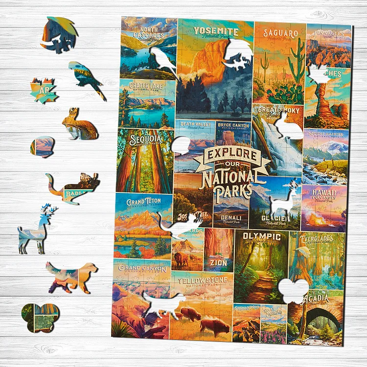 Ericpuzzle™ Ericpuzzle™Wildlife Exploration Wooden Puzzle