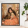 Diamond Painting -DIY Round Partial AB Drill Literary Retro Girl(45x55cm)