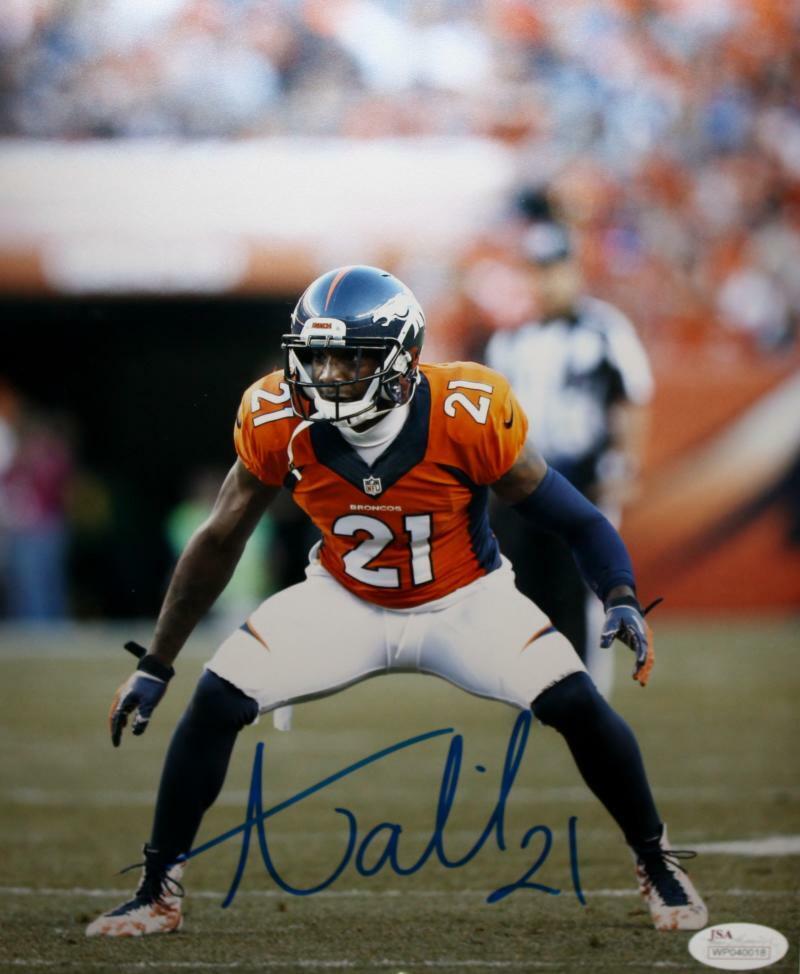 Aqib Talib Autographed Broncos 8x10 Orange Jersey Photo Poster painting- JSA Witness Auth