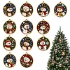 12Pcs Diamond Painting Christmas Ornaments for Adults Round Acrylic DIY