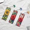 (US Only)3Pcs Flowers DIY Diamond Painting Bookmark Art Projects for Reading Enthusiasts