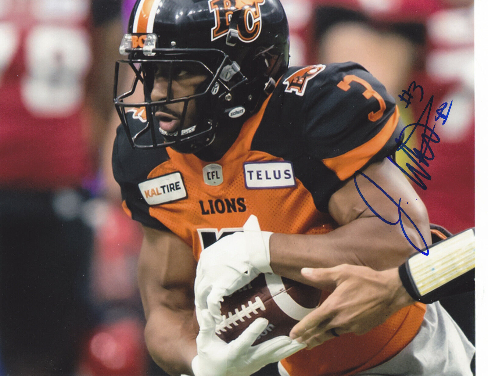 JOHN WHITE IV SIGNED AUTOGRAPHED BC LIONS CFL FOOTBALL 8X10 UTAH EXACT PROOF