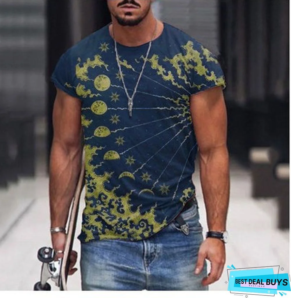 3D Personalized Printing Fashion Trend Boys Lightweight Breathable Short Sleeve T-shirt