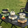 Camping Cassette Stove Outdoor Gas Burner Portable Cooking Gas Furnace (White)