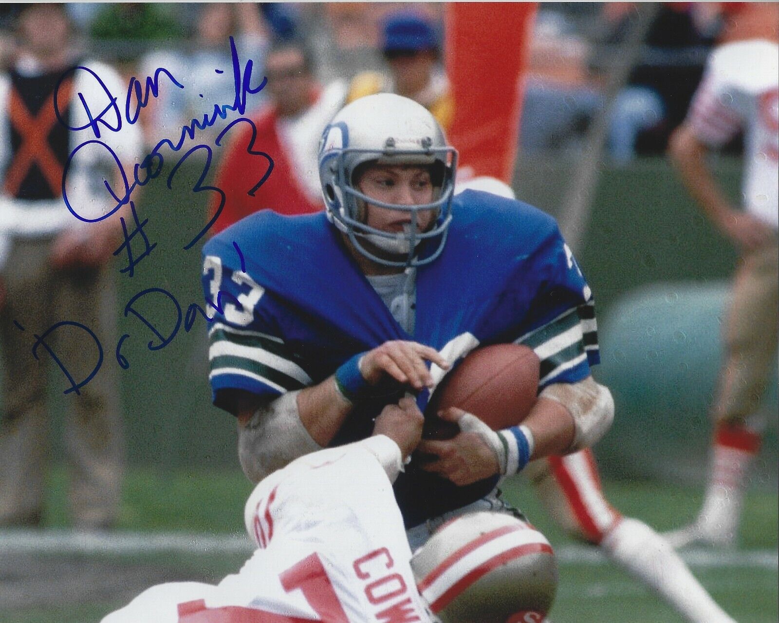 Signed 8x10 DAN DOORNINK Seattle Seahawks Autographed Photo Poster painting - COA