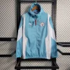 2023/2024 Manchester City Windbreaker Blue And White Jersey 