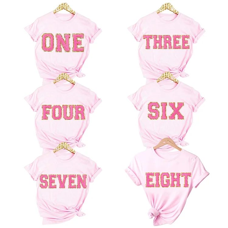 8th Birthday Sweatshirt Girl, EIGHT Birthday Shirt, 8th Birthday Girl, Eighth Birthday Tshirt, 8 Year Old Birthday letter patches