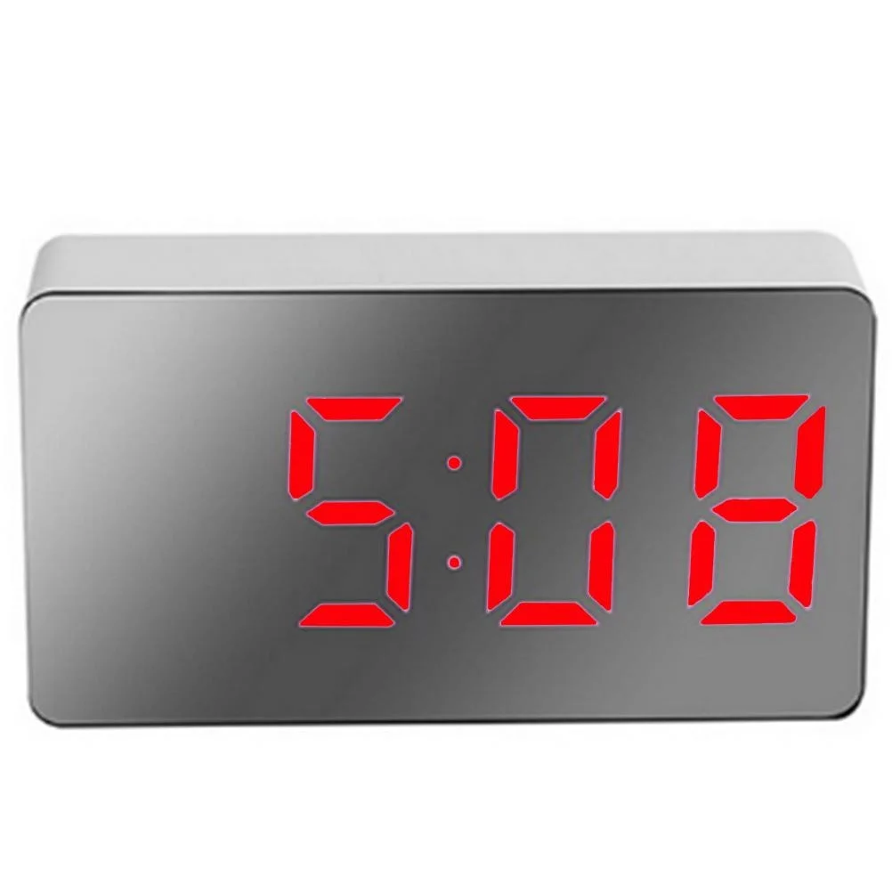 LED Mirror Alarm Clock Digital Alarm Clock multifunctional Mini Electronic Alarm Clock for Bedroom Living Room Office Clocks USB