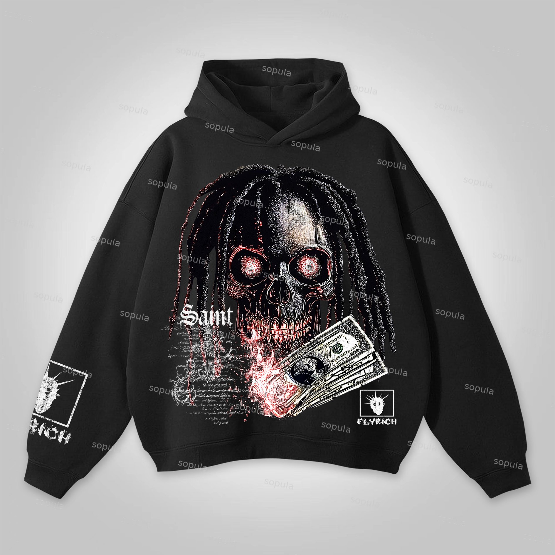 Sopula Skull Heart's Desire Street Style Graphic Hoodie - SOPULA
