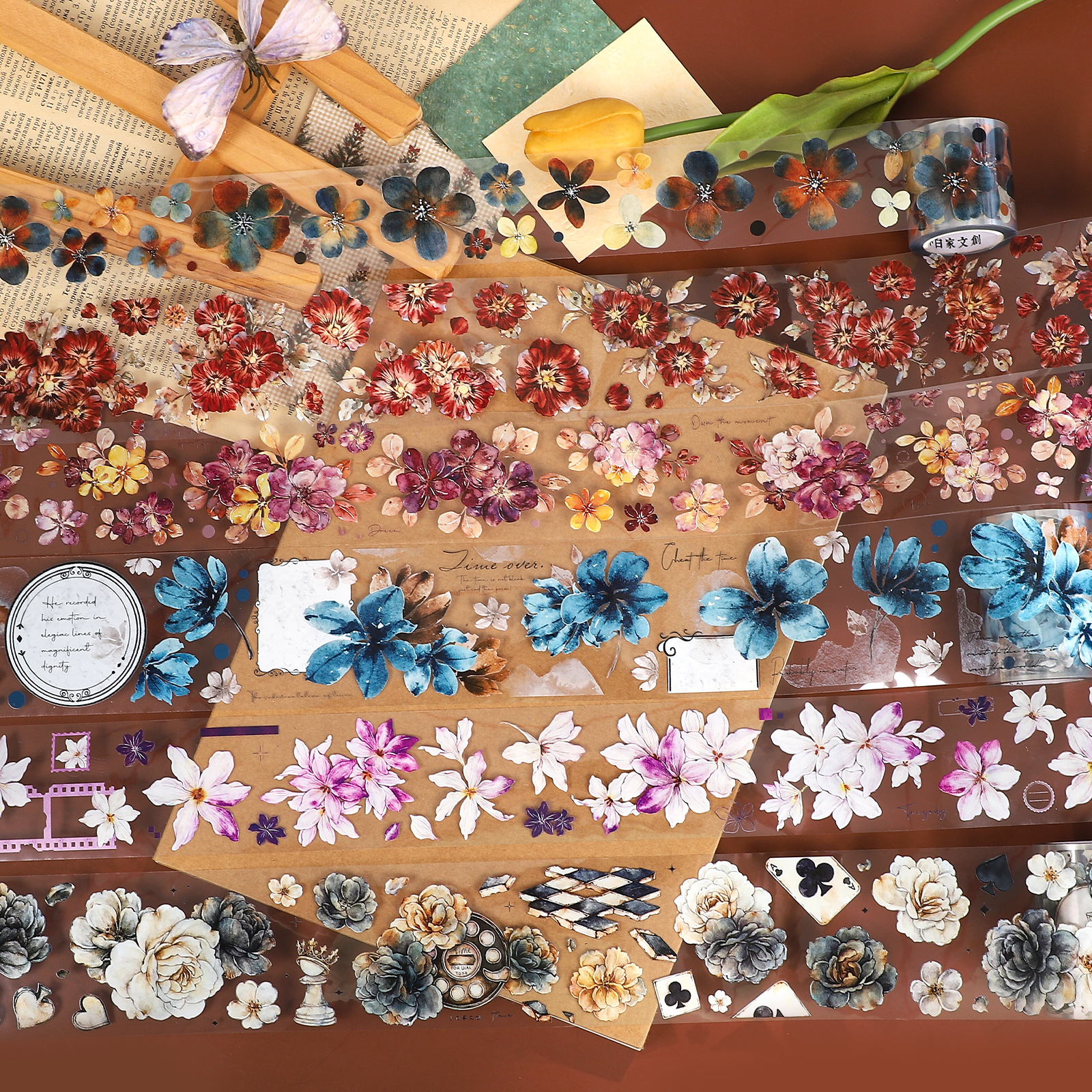 PET 테이프 - 600cm 빈티지 꽃