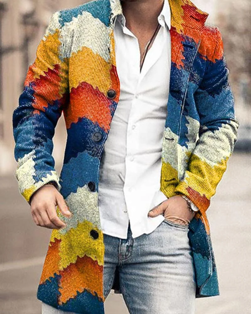 Men's Gradient Printed Jacket