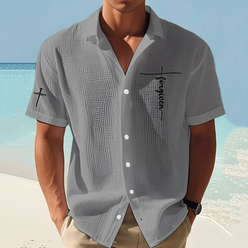  Men's Faith Print Short Sleeve Shirt Westsshops