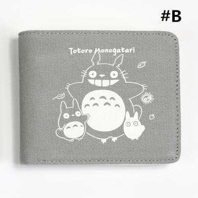 Grey/Blue Kawaii Totoro Double Fold Purse Wallet SP165366