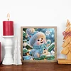 Ambiance De No&euml;l Bonhomme De Neige-Sp&eacute;cial Forme Diamant Peinture-30*30CM