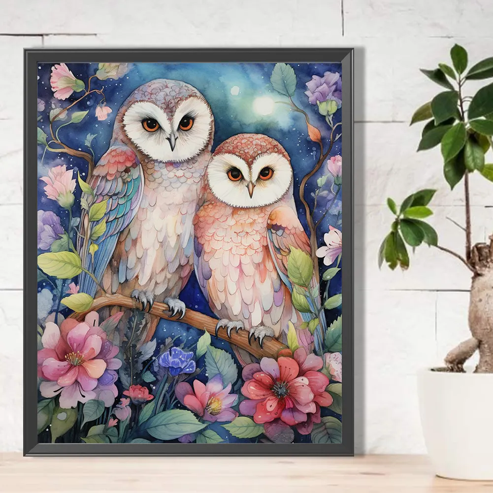 Full Round Diamond Painting 40*50cm - Forest Owl
