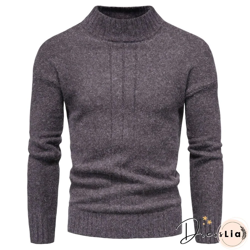 Half High Collar Casual Long Sleeve Men's Sweater