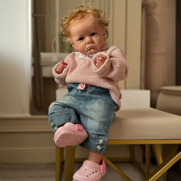 20" Truly Reborn Baby Girl Jacina Open Eyes Toy Doll with Blonde Hair with Heartbeat💖 & Sound🔊：Realistic Reborn Baby Dolls By Rsgdolls®