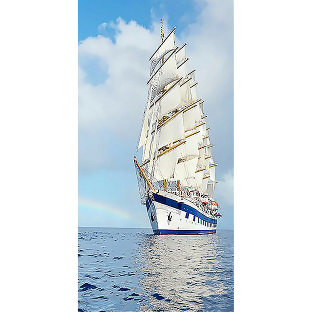 

45*85CM - Round Drill Diamond Painting - Ship, 501 Original