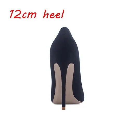 Black 12cm High Heel Pointed Toe Stiletto Shoe