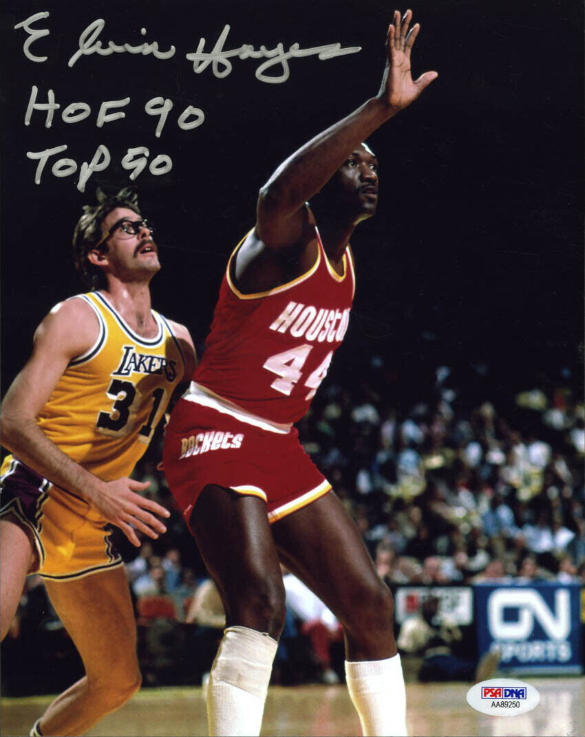 Elvin Hayes SIGNED 8x10 Photo Poster painting Houston Rockets + Top 50 HOF PSA/DNA AUTOGRAPHED