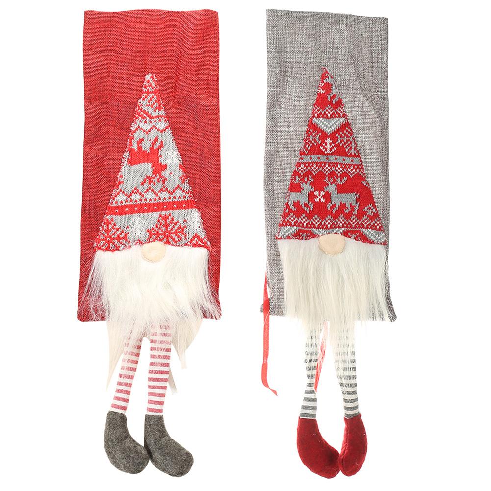 

Christmas Cartoon Rudolph Beard Wine Bottle Cover Table Dressing Ornament, Grey, 501 Original