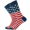 Unisex 250th Anniversary American Flag Color Block Striped Star Mid-Calf Socks by Inlyline