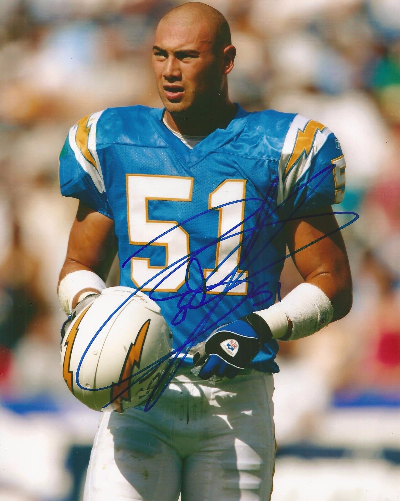 BEN LEBER SIGNED SAN DIEGO CHARGERS 8x10 Photo Poster painting w/COA