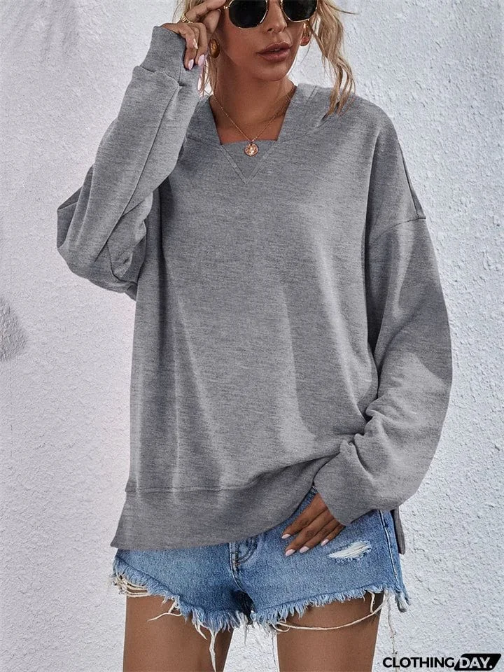 Chic Loose-fitting Comfy Fleece Square Collar Hoodies