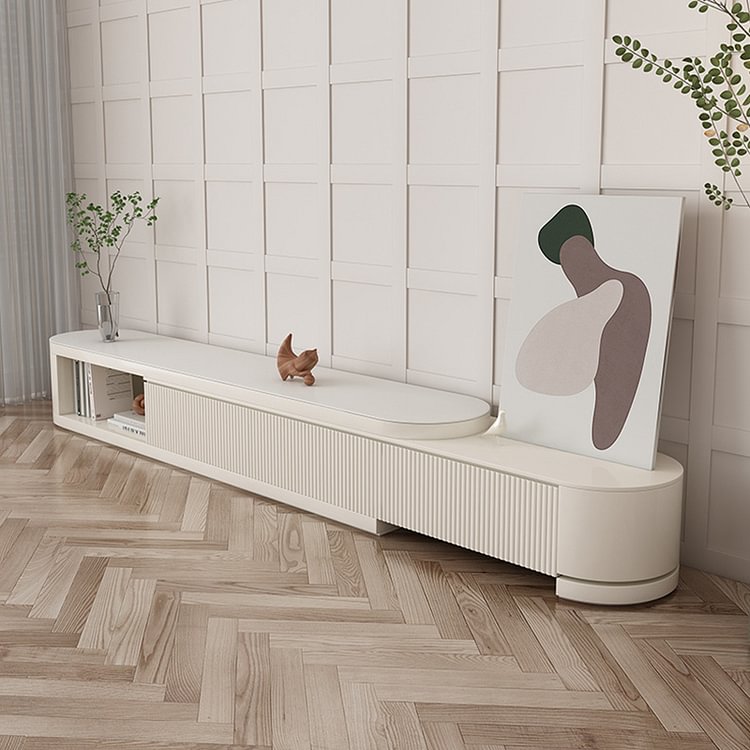 Homemys Modern Coffee Table & TV Stand With Drawers Sintered Stone Top