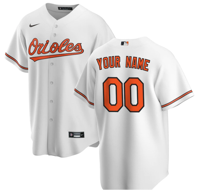 Men's Baltimore Orioles White Replica Custom Jersey mysite