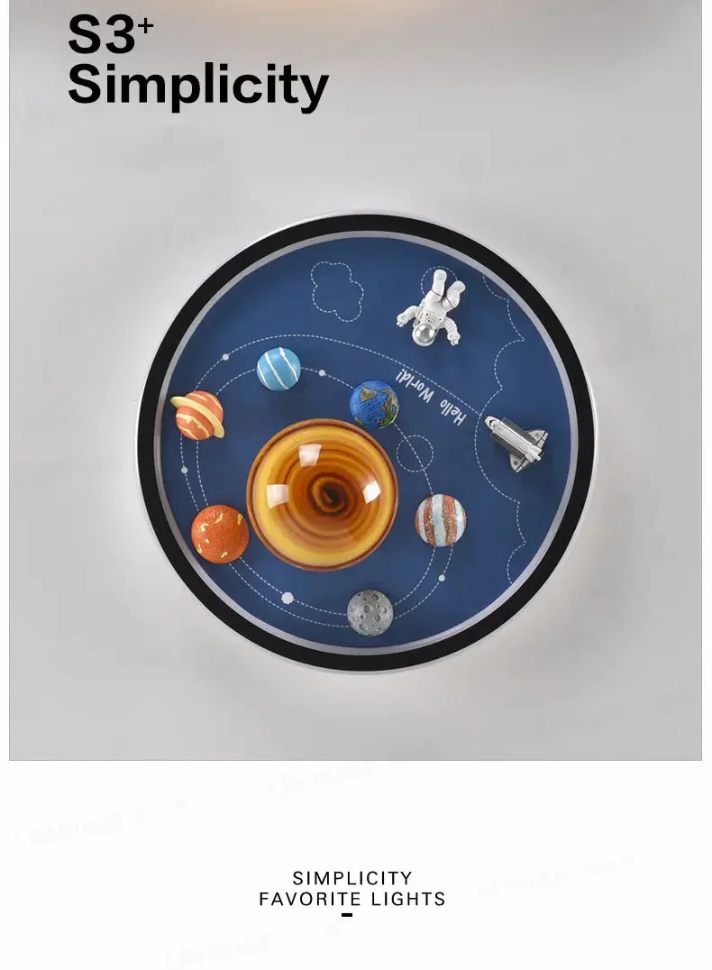 RRBEST Children's LED Ceiling Light, Modern Moon Astronaut Ceiling Light, Dimmable Acrylic Light Lighting With Remote Control, Boys And Girls Room Children Baby Room Decoration Chandelier - View #3