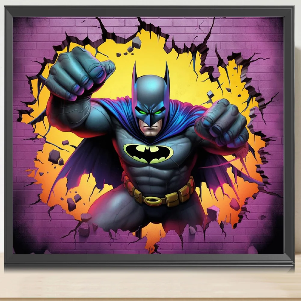 Diamond Painting - Full Round Drill - Batman Breaking Wall(Canvas|40*35cm)