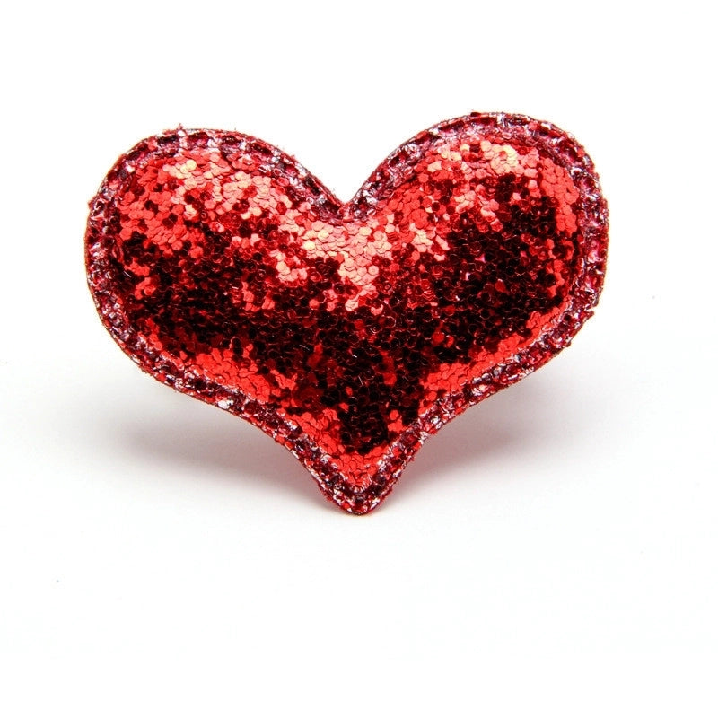 Cartoon Style Heart Shape Sequin Cloth Hair Clip 1 Piece