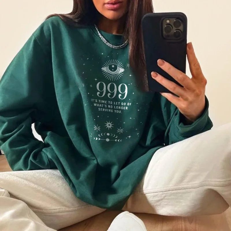   Angel Number 999 Print Women's Pullover Sweatshirt - Neojana