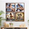 4 PCS Girl - Full Embroidery 2 Strands 14CT Stamped Cross Stitch - 40*40CM