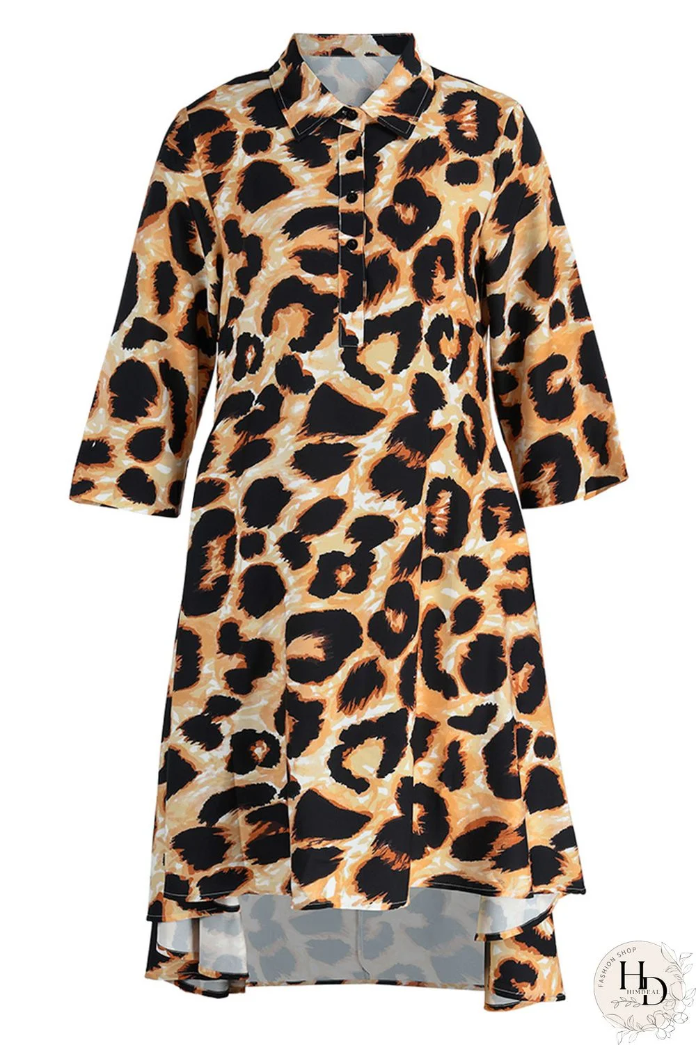 Camouflage Fashion Casual Print Patchwork Turndown Collar Shirt Dress