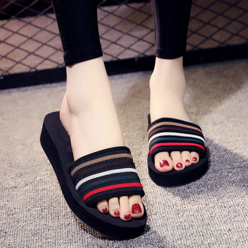 Comemore High Heels Slides Casual Female Platform Sandals Flip Flops Home Women Summer Shoes Wedges New 2022 Women's Slippers 34