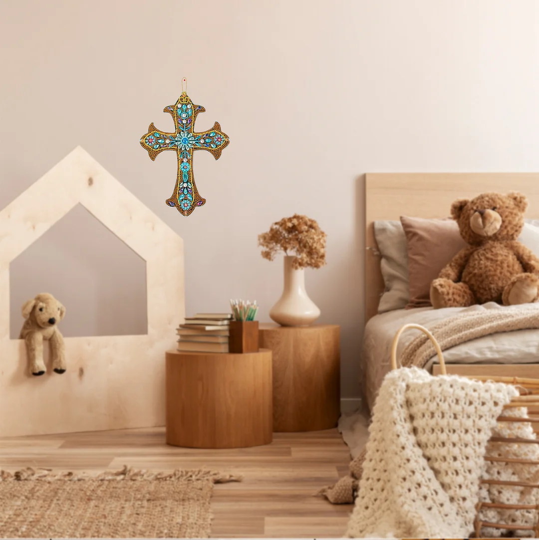 DIY Diamond Cross Home Decoration Pendant(Single Side)
