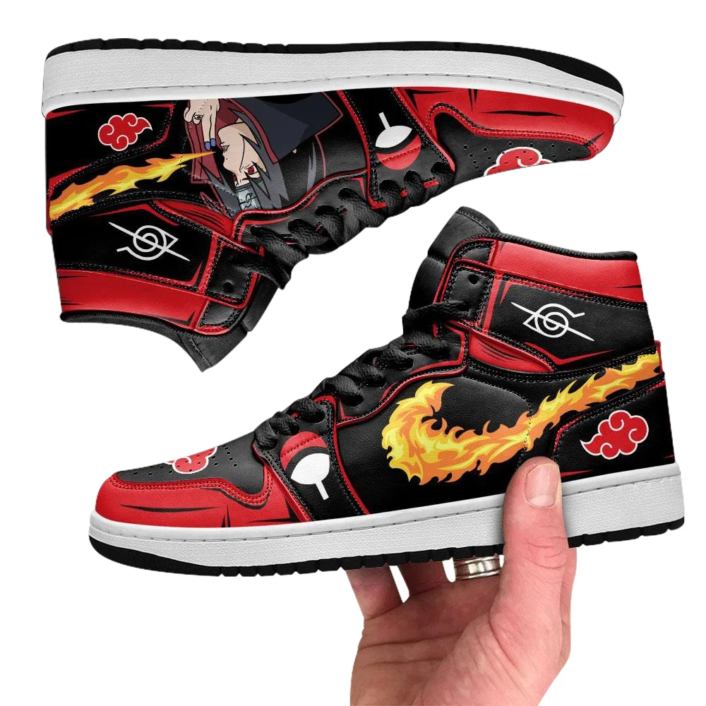 Akatsuki Itachi Fire Jutsu Sneakers Custom Naruto Anime Shoes