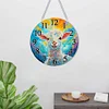 (US Only)2D Flat DIY Alpaca 5D Diamond Hanging Clock Art Craft for Living Room Decoration