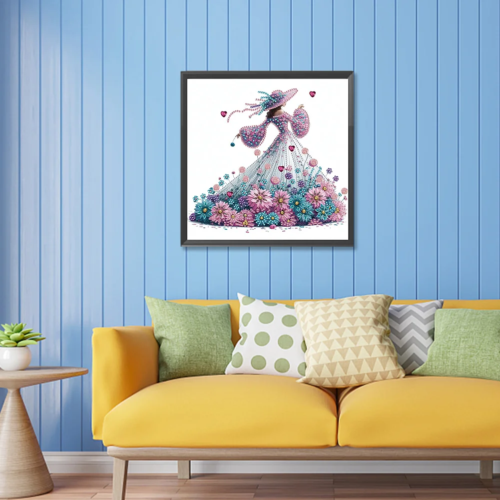 Diamond Painting - Partial Special Shaped Drill - Elegant Lady(Canvas|30*30cm)