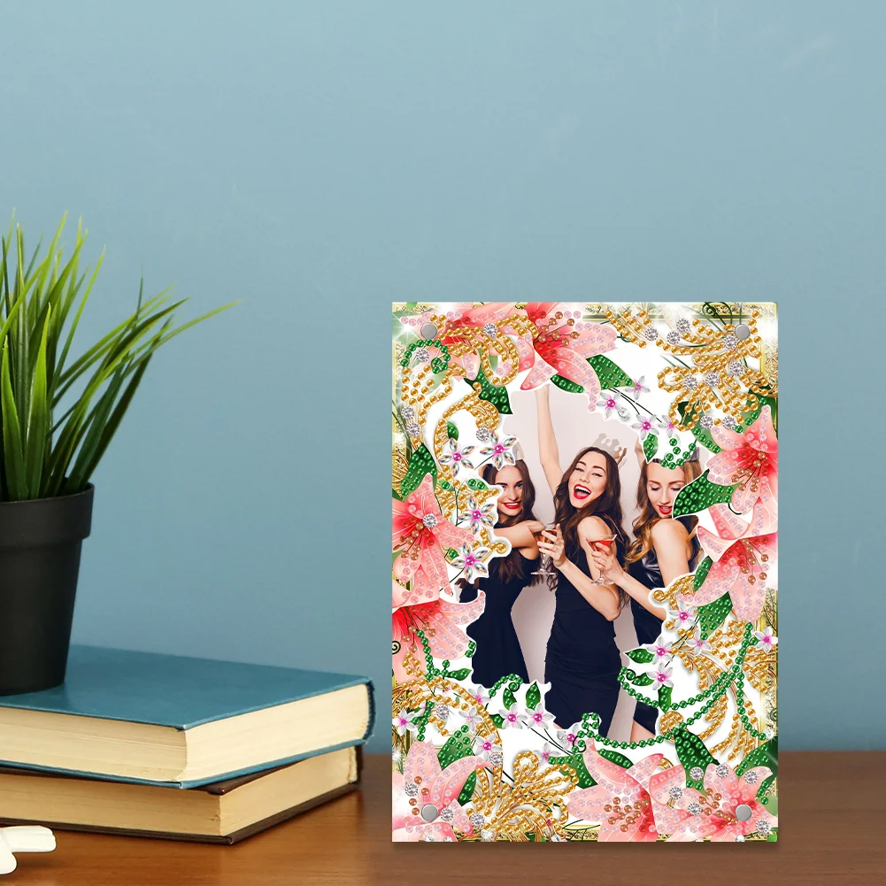 Special Shape Lily Table Top Diamond Painting Frame Kits for Families Friends