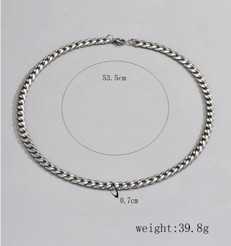 Hip-hop Rock Solid Color Stainless Steel Men’s Necklace