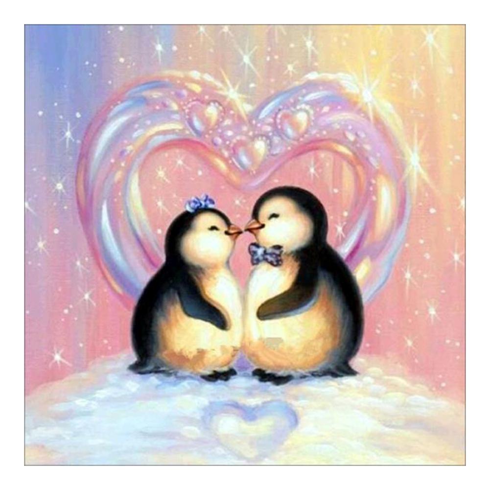 

30*30CM - 2 Penguins - Round Drill Diamond Painting, 501 Original