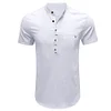 Gioiacombo™ Camicia a maniche corte con colletto Henley tinta unita