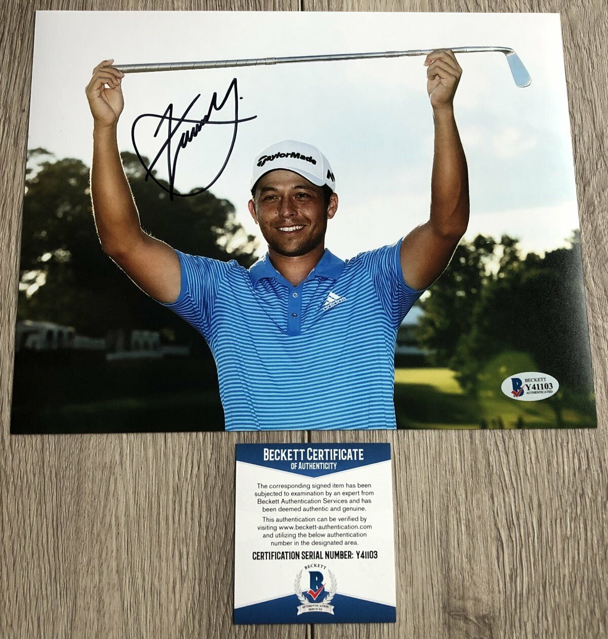 XANDER SCHAUFFELE SIGNED AUTOGRAPH PGA GOLF 8x10 Photo Poster painting w/PROOF & BAS BECKETT COA