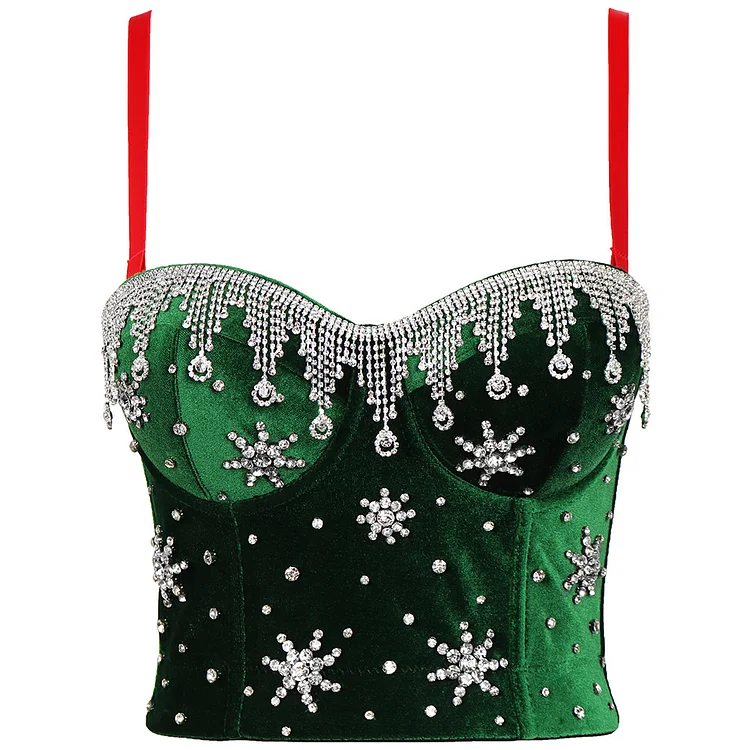 Rhinestone Crop Top 240411-99