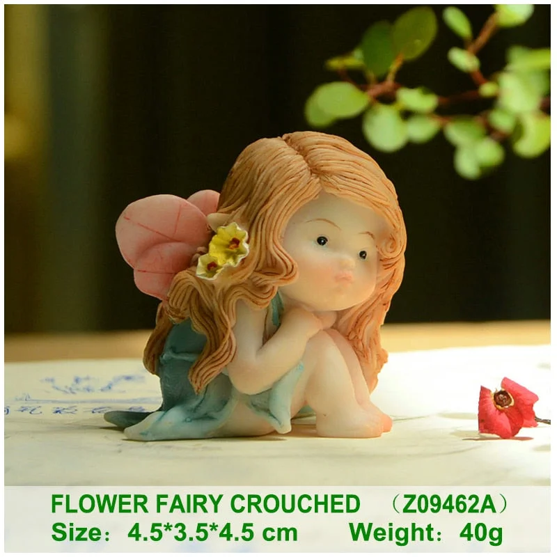 Everyday Collection Angel Figurine Miniature Fairy Garden Ornament Leaf baby Christmas tree Decoration for Home Child Gift